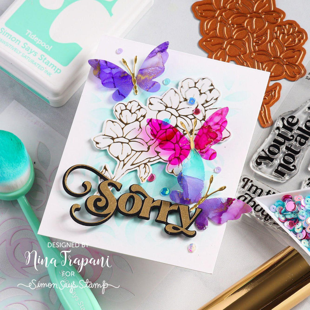 Simon Says Stamp Spring Florals Hot Foil Plate ssfp014 Floral Sorry Card | color-code:ALT06