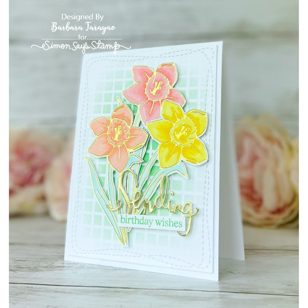 Simon Says Stamp Daffodil Stem Hot Foil Plate ssfp015 Daffodil Card | color-code:ALT01