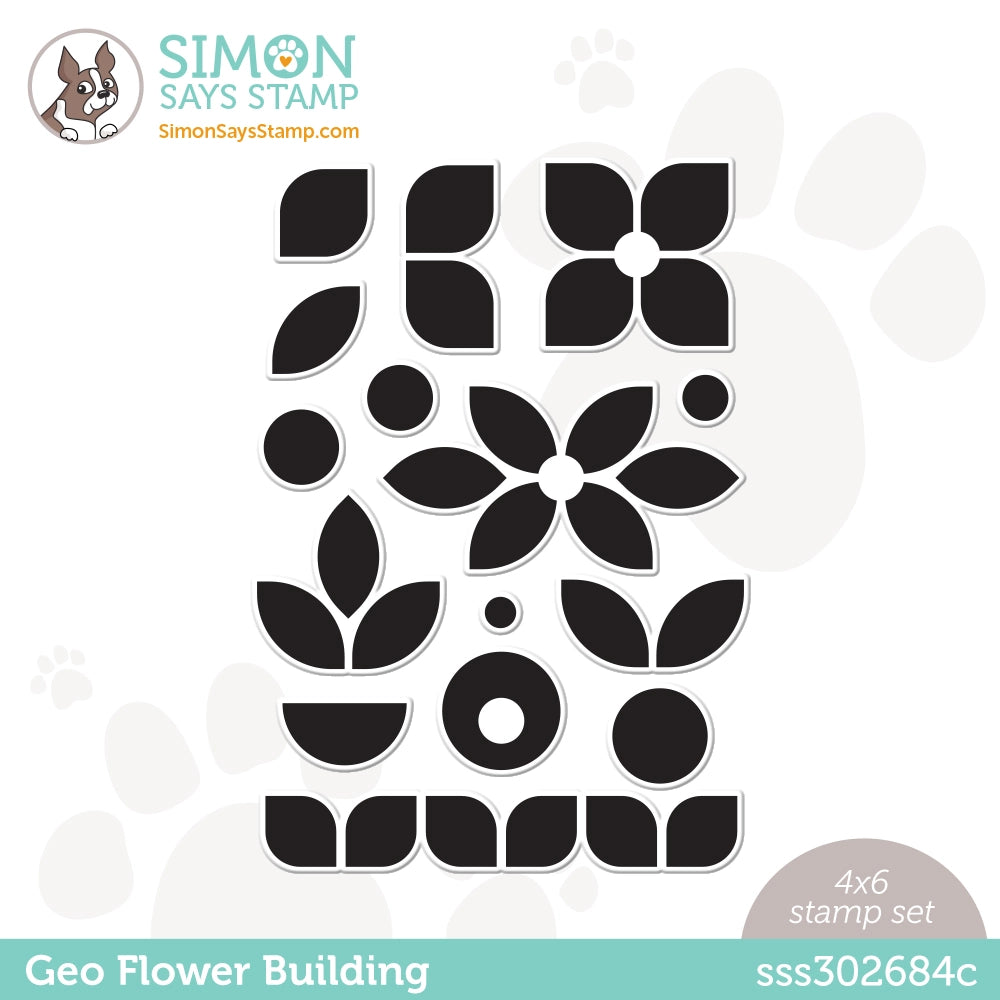 Simon Says Clear Stamps Geo Flower Building sss302684c Beautiful