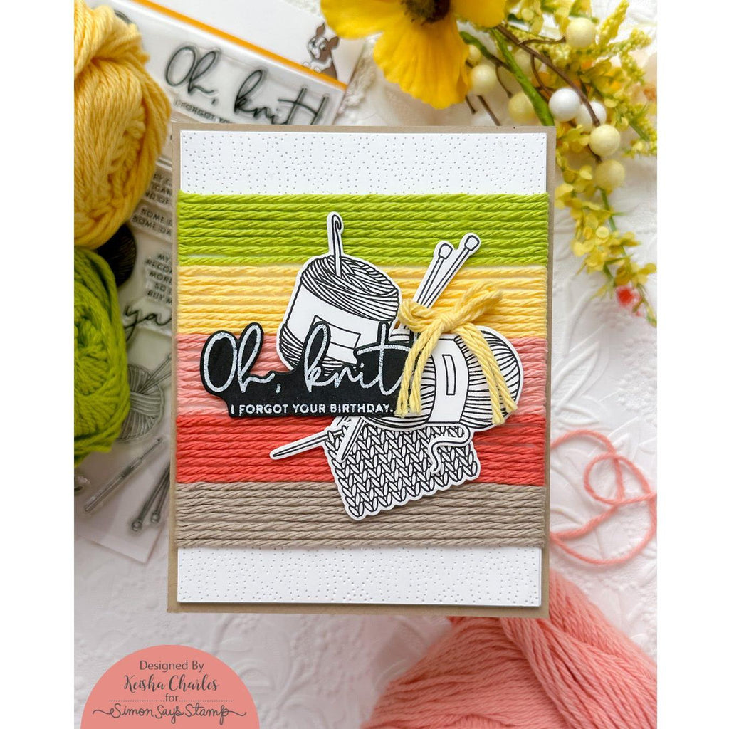 Simon Says Stamp Yarn Love Words Wafer Dies sssd112791c Yarn Pun Card | color-code:ALT01