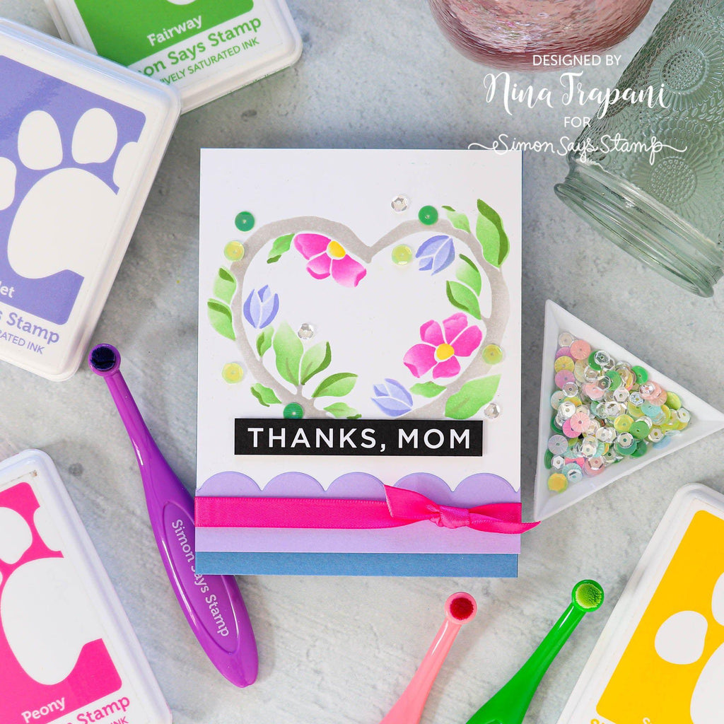 Simon Says Stamp Stencils Hearts Abloom ssst221687 Mother's Day Card | color-code:ALT01