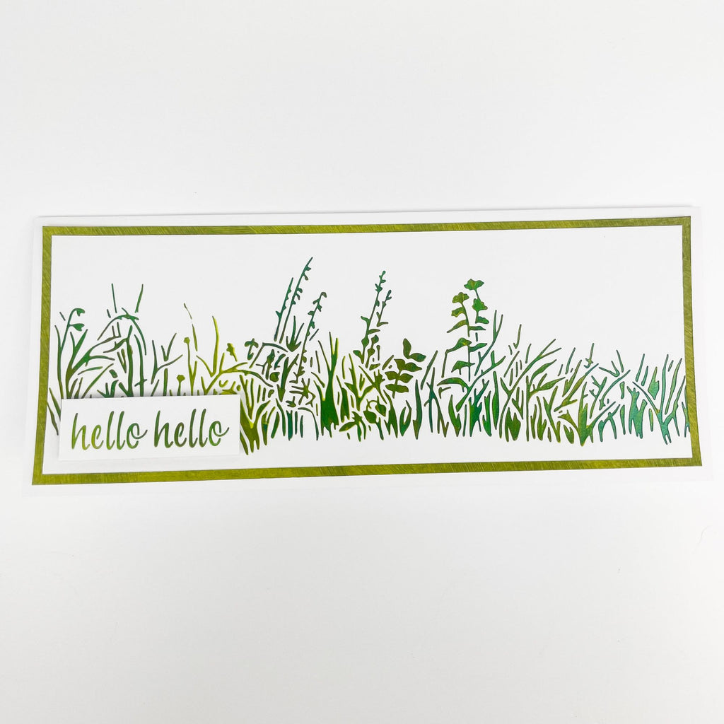 The Crafter's Workshop Layered Grasses Slimline Stencil tcw6030 hello hello