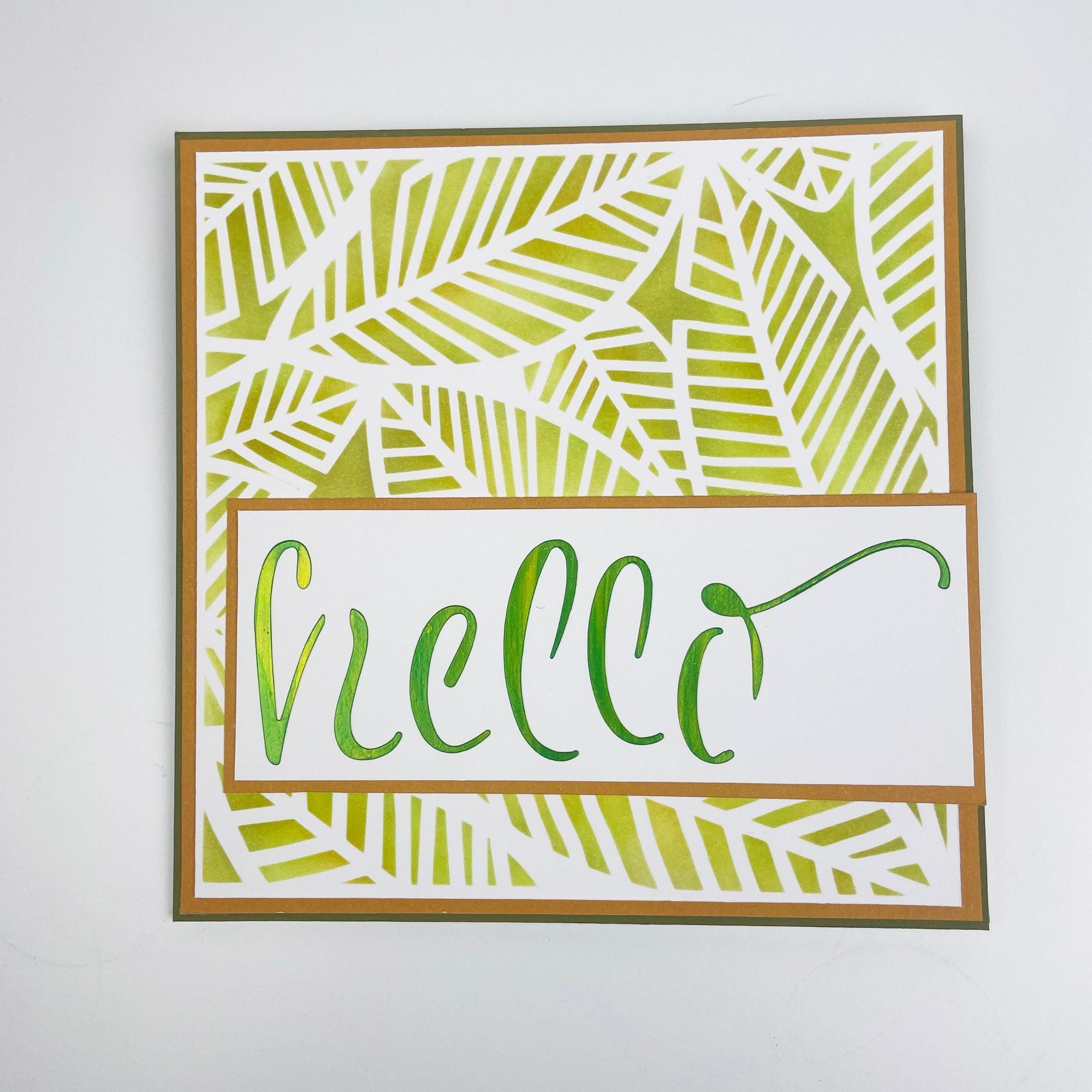 Crafter's Workshop Layered Card Stencil 8.5X11-Slimline Layered Hello