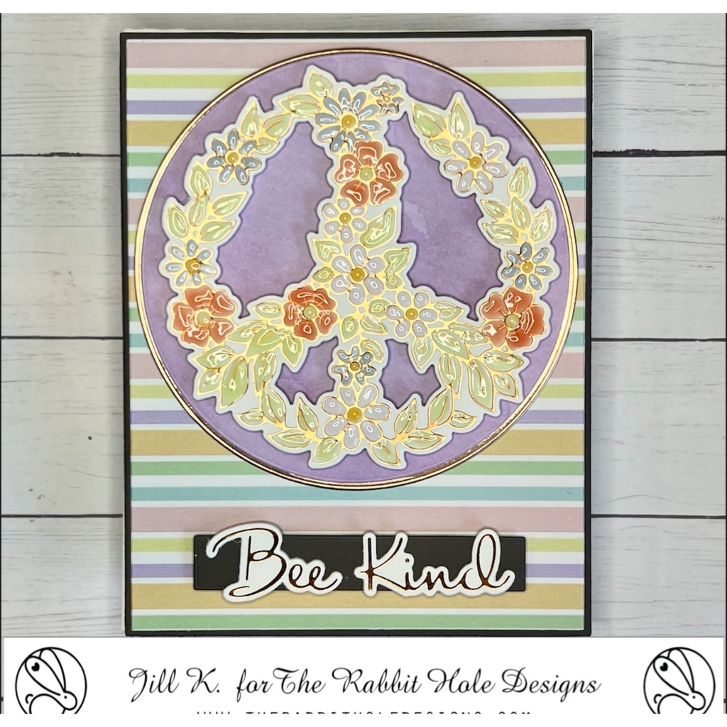 The Rabbit Hole Designs Peaceful Bee Hot Foil Plates TRH-191HFP Bee kind