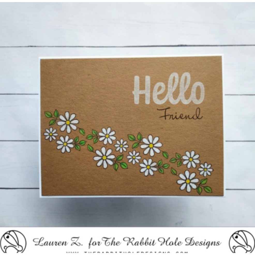 The Rabbit Hole Designs Twisted Daisy Chain Clear Stamps TRH-192 hello