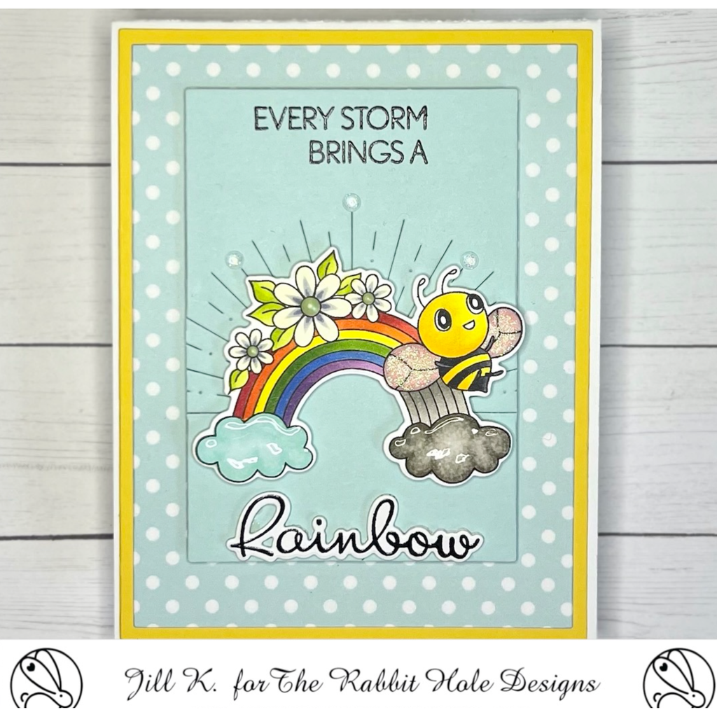 The Rabbit Hole Designs Sunny Days and Rainbow Clear Stamps TRH-193 blooms