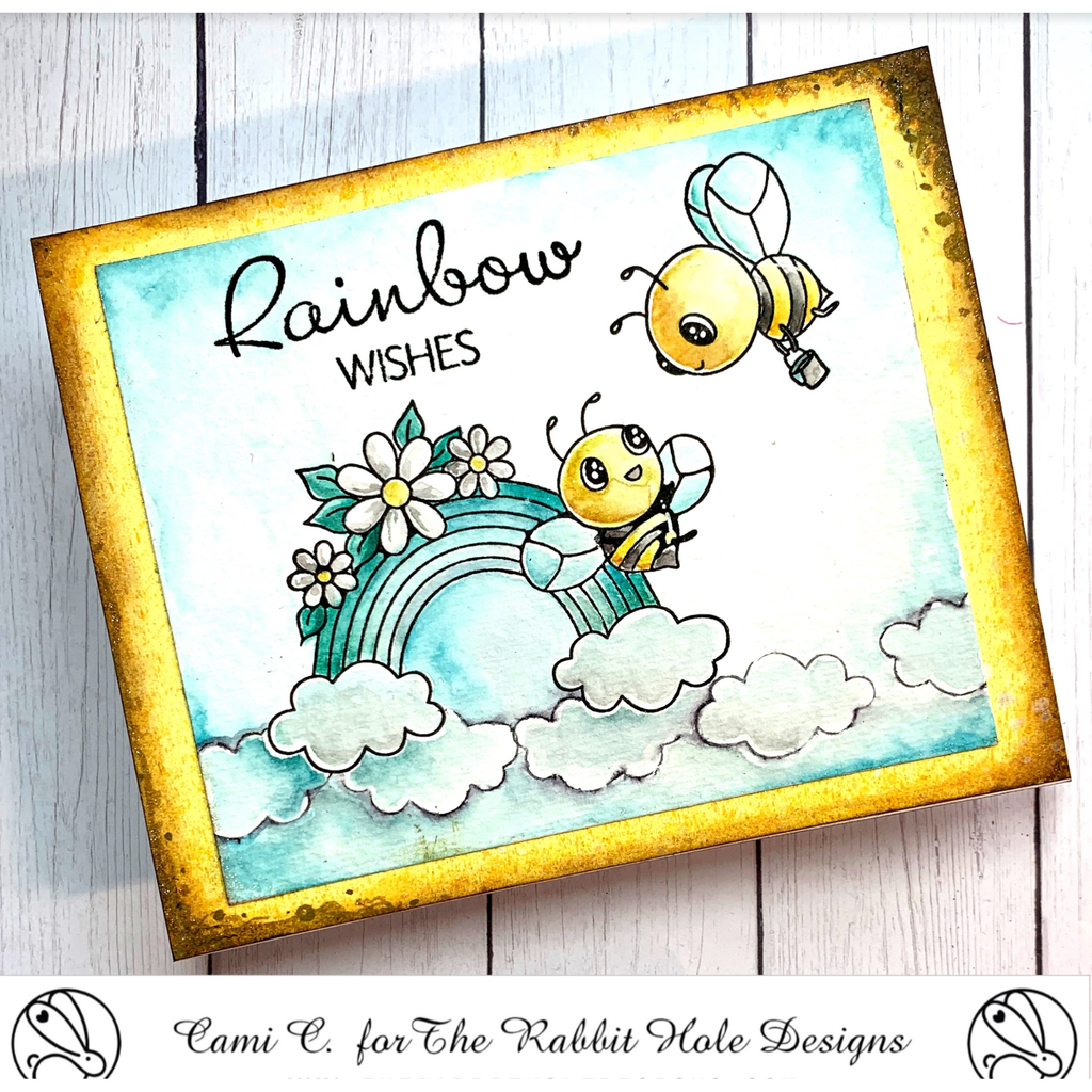 The Rabbit Hole Designs Sunny Days and Rainbow Clear Stamps TRH-193 bees