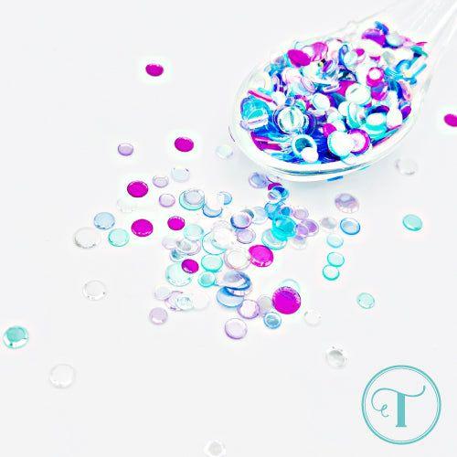 Trinity Stamps Ocean Jellyfish Confetti Embellishment Box tsb-389 magenta aqua purple blue mix