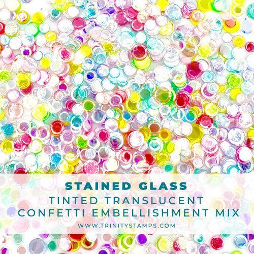 Trinity Stamps Stained Glass Confetti Embellishment Box tsb-390