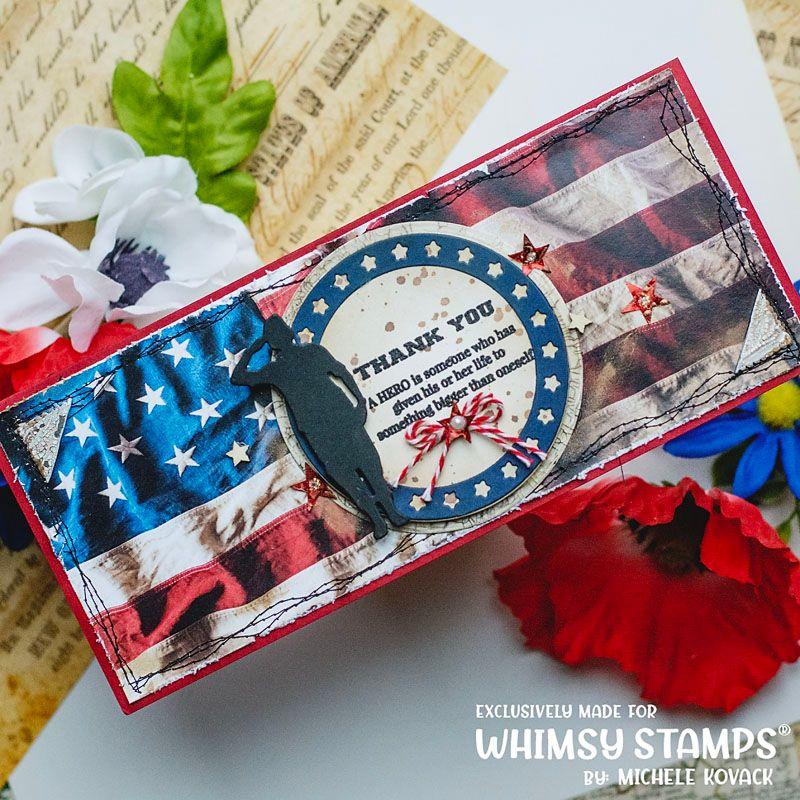 Whimsy Stamps Military Sheroes Dies WSD182 Thank You