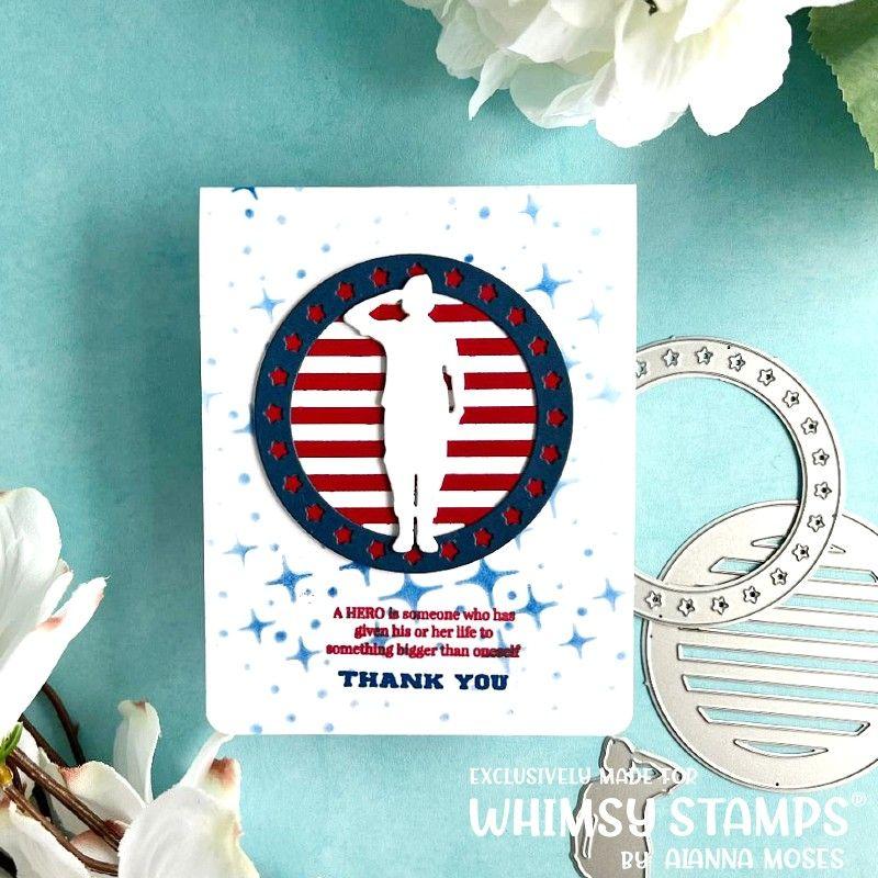 Whimsy Stamps Military Sheroes Dies WSD182 Thank You